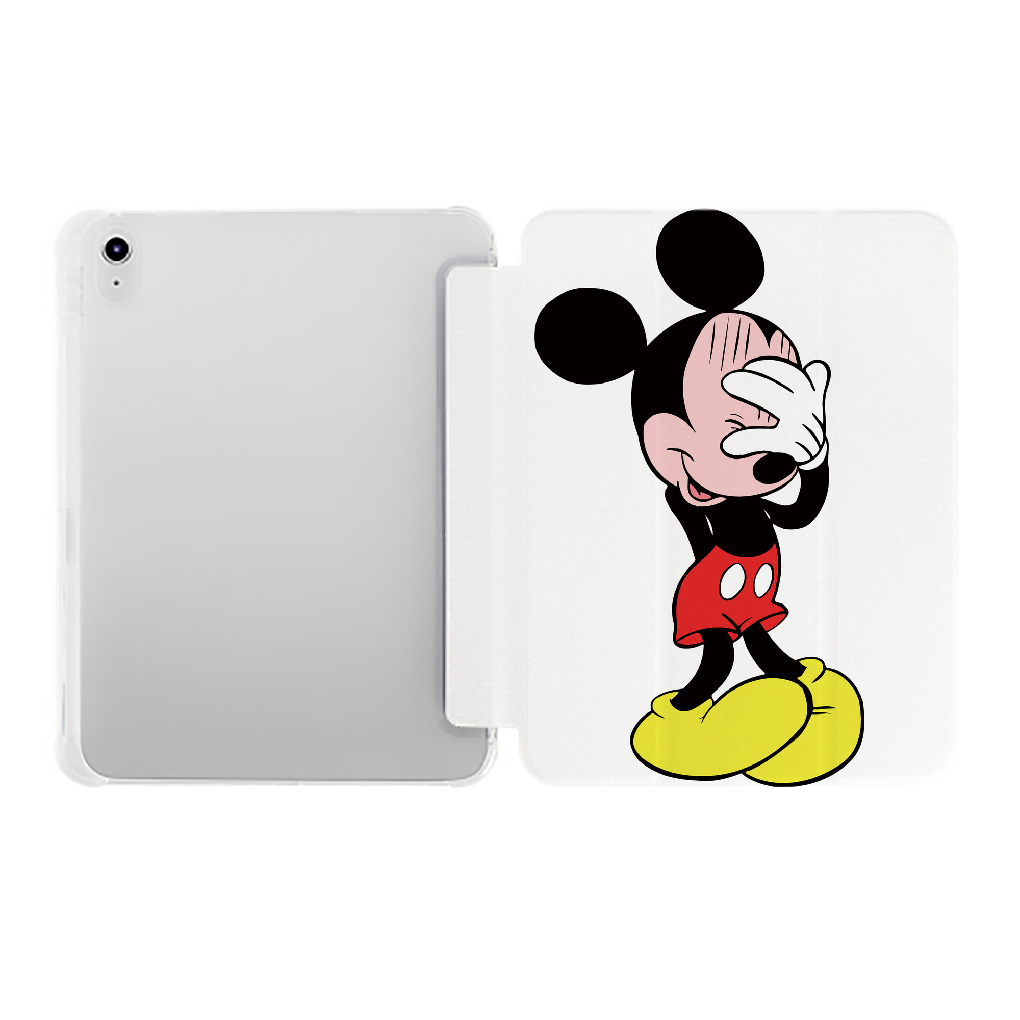（画像用） ミッキーマウス Mickey Mouse IPad ケース ペン収納付き 三つ折りスタンド PUレザー×シリコン 対応機種9.5/10.5/10.9インチ